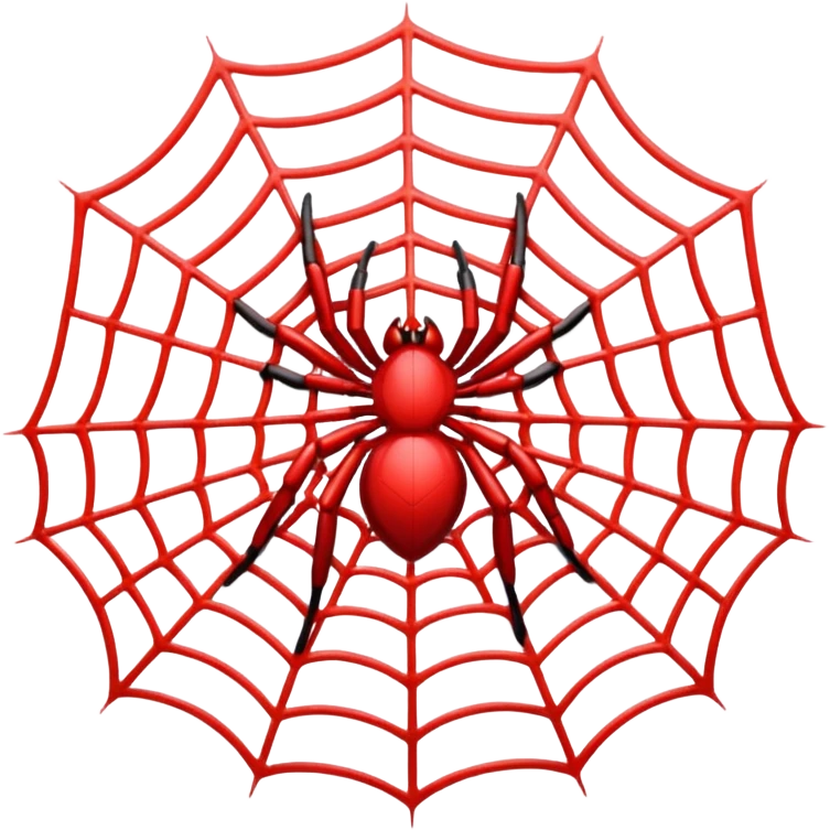 red cartoon spider web emoji
