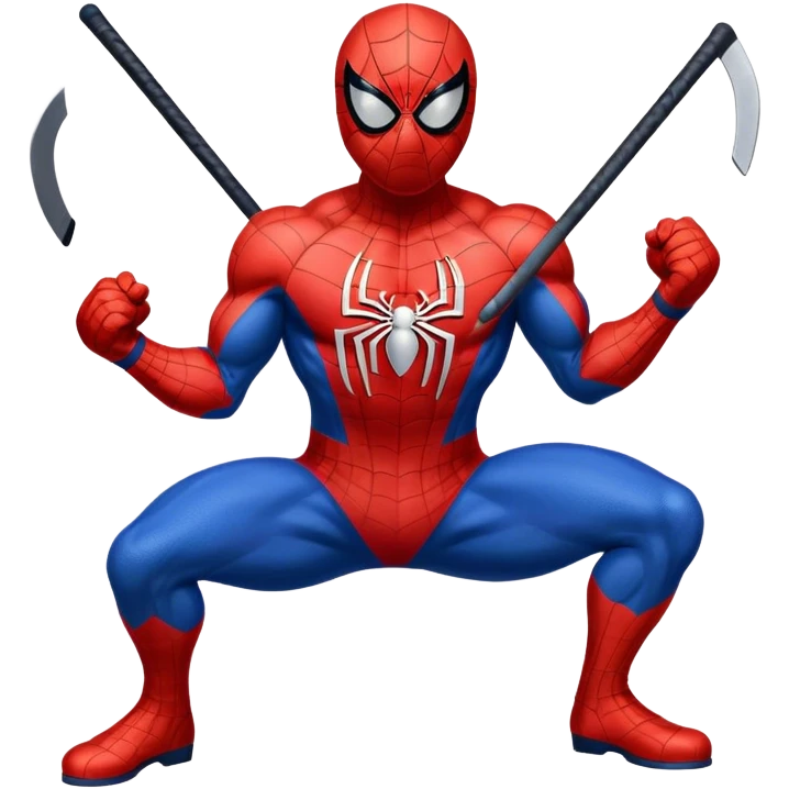 Muscular Spider-Man wearing a hockey mask emoji