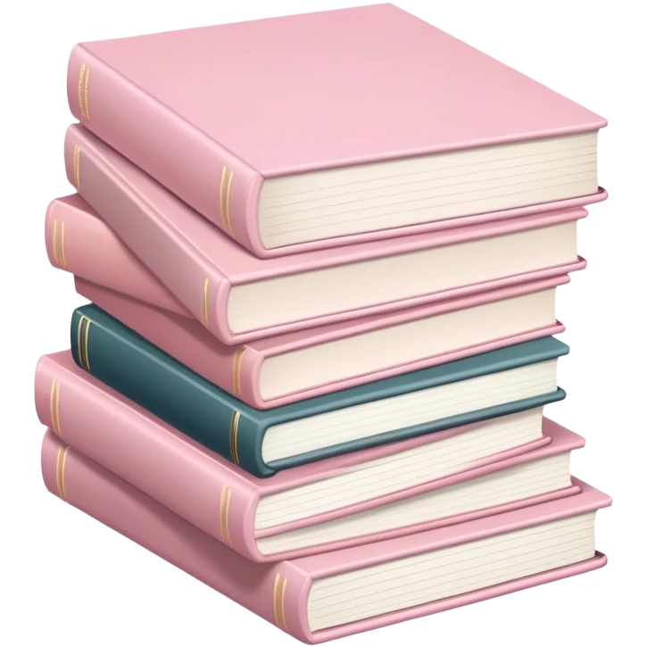 Stack of pale pink books emoji