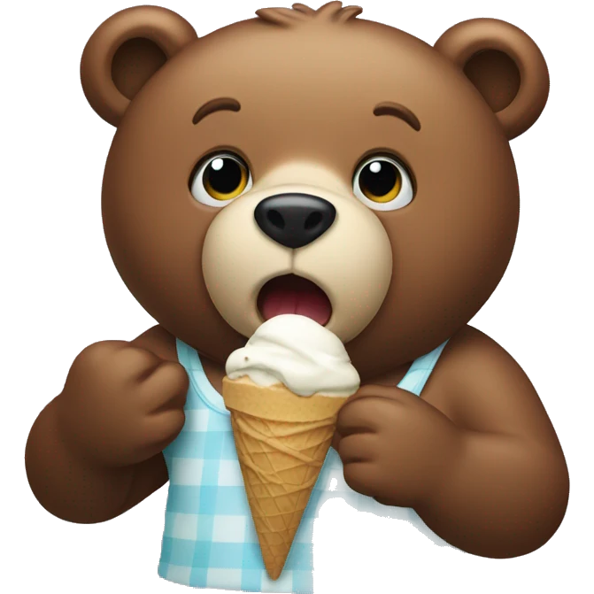 Bear eating ice cream emoji