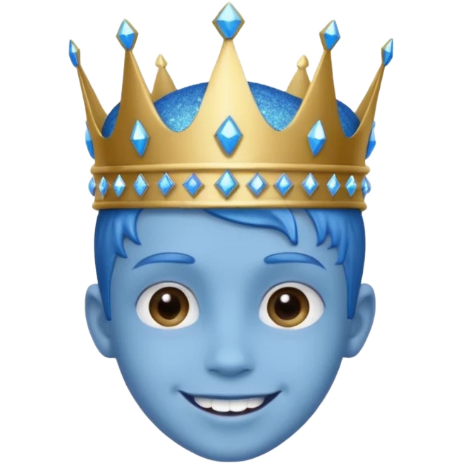 blue Boy glitter crown smile emoji