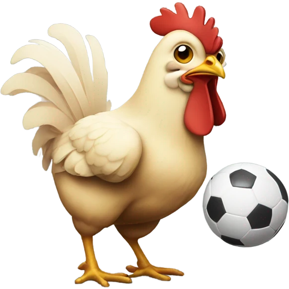 chicken playing football emoji