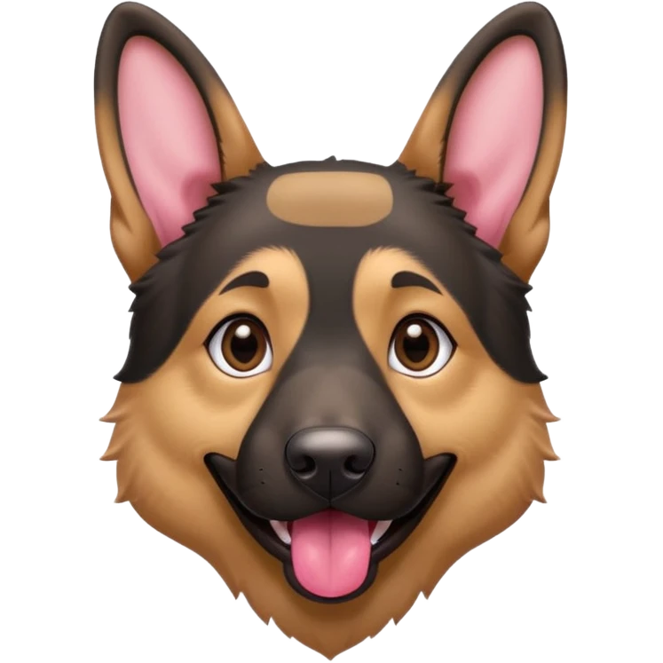 cartoon style dark German Shepherd dog with longer tongue hanging out  emoji