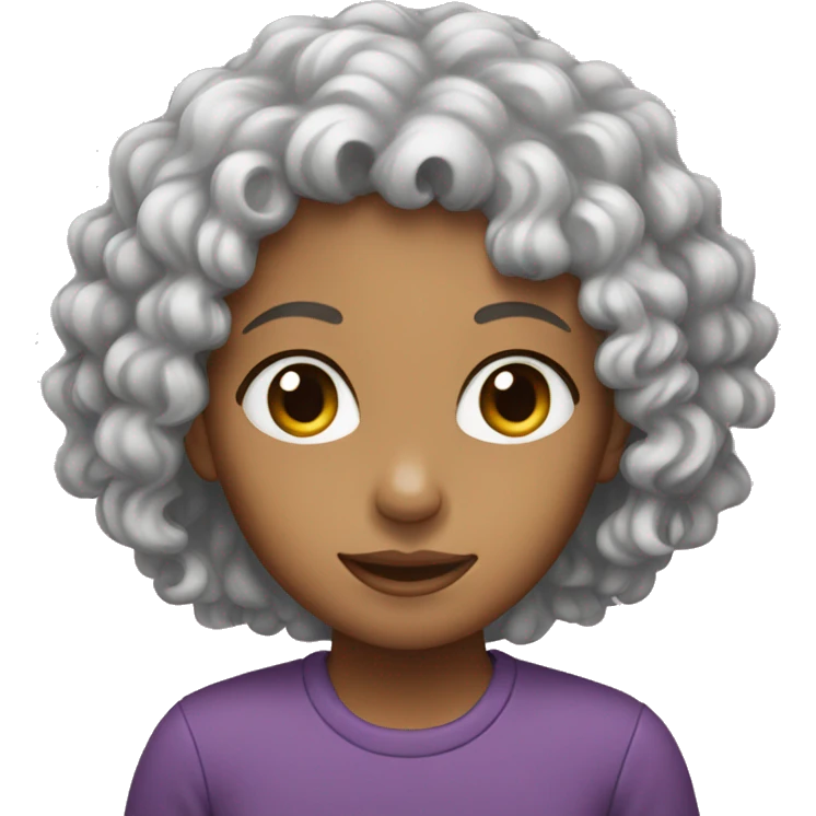 FEMALE CURLY HAIR SMALL EARS emoji