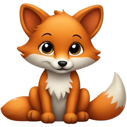 Baby fox with a blank sign emoji