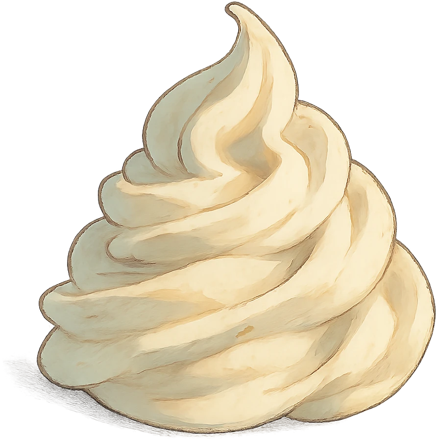 ghibli style whipped cream swirl emoji