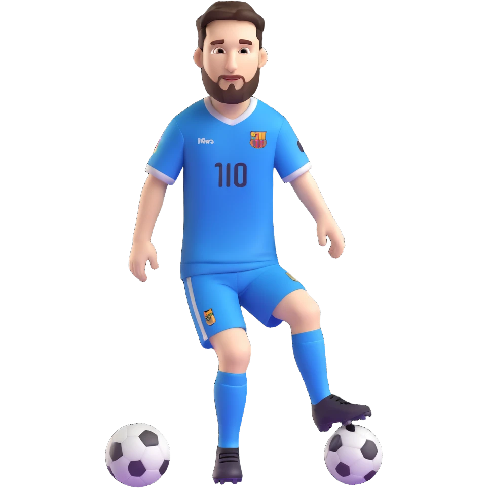Messi in soccer uniform emoji