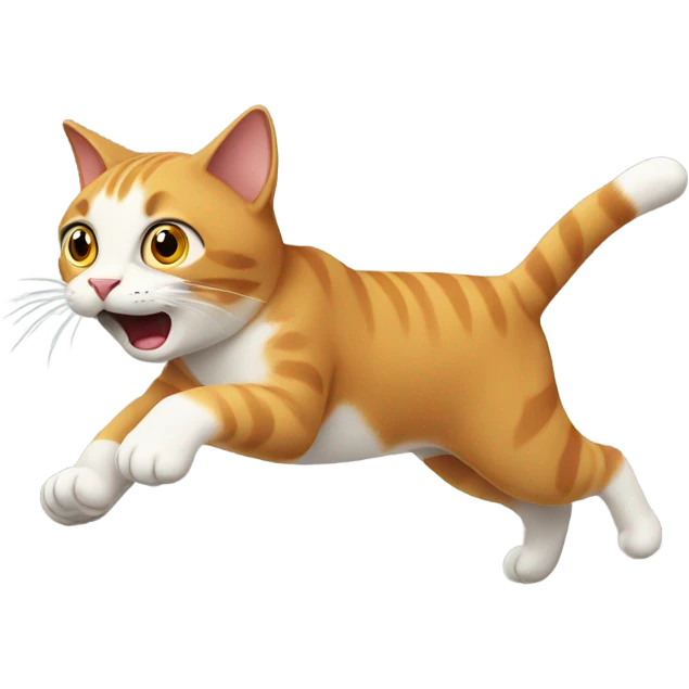 Cat run in 2 legs emoji