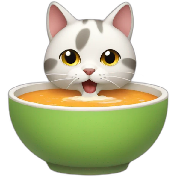 cat eating soup emoji