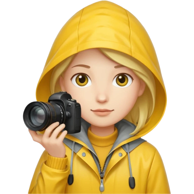 fotographer with rain coat emoji