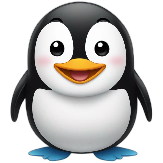 A penguin laughing emoji
