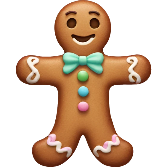 Pastel gingerbread man emoji
