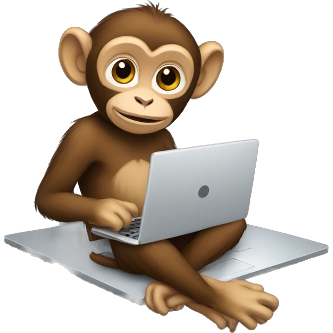 a capuchin monkey working on a laptop emoji