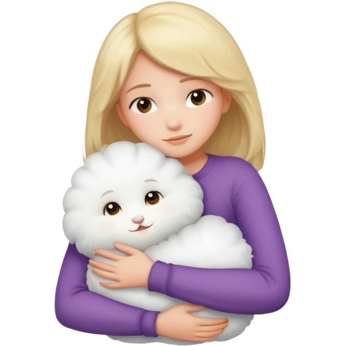 Girl hugging pillow emoji