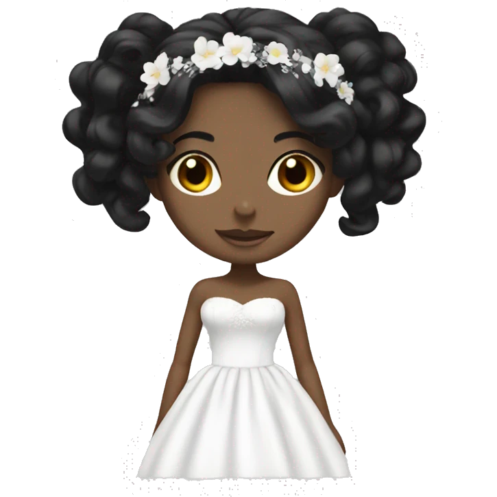 with black hair on white skinbride with black hair emoji