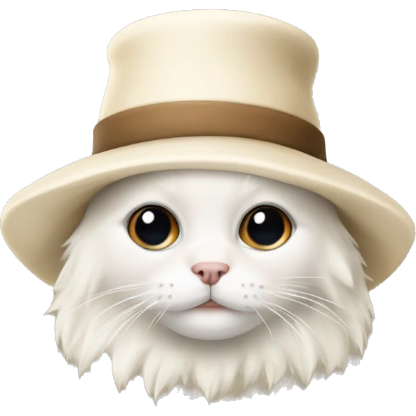 White and cream colored ragdoll with a hat that says BONGUS on the hat  emoji