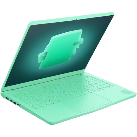 Mint green laptop  emoji