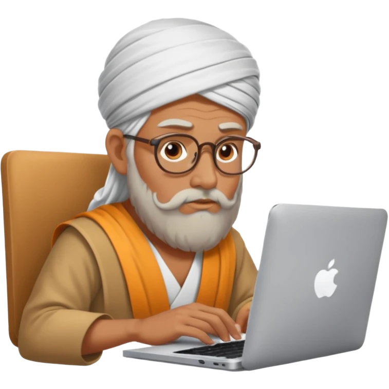 a guru working on his mac emoji