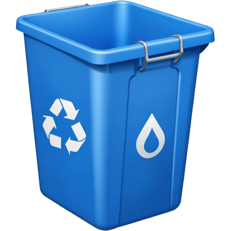 empty blue BIN WITH "liquid" WORD IN IT.  emoji