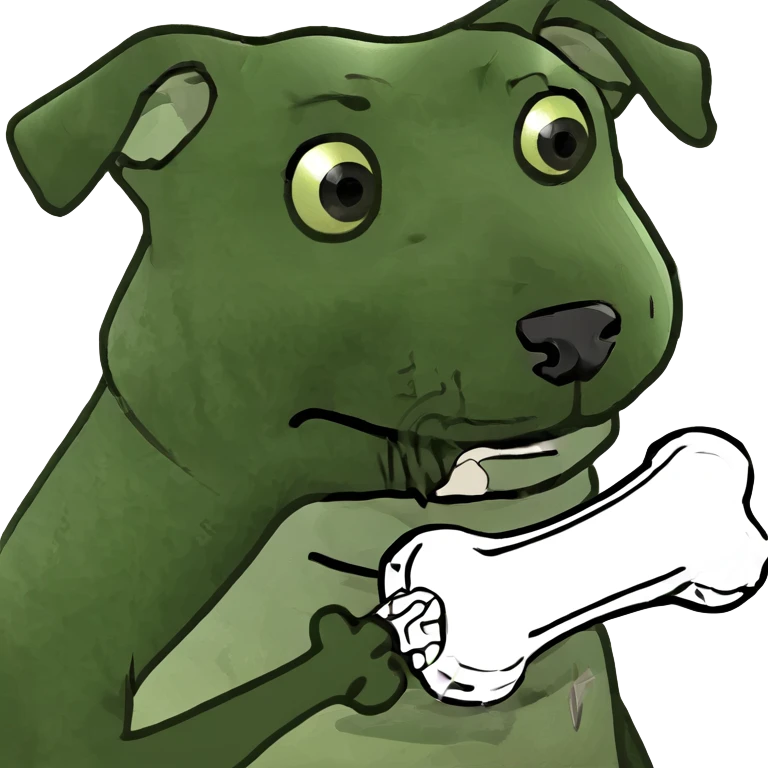 Dog holding a bone  emoji
