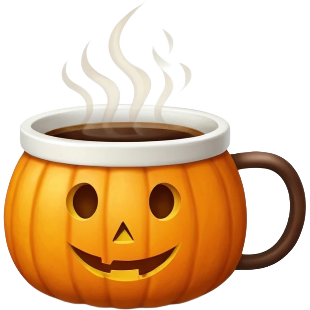 Fall inspired coffee with pumpkin  emoji