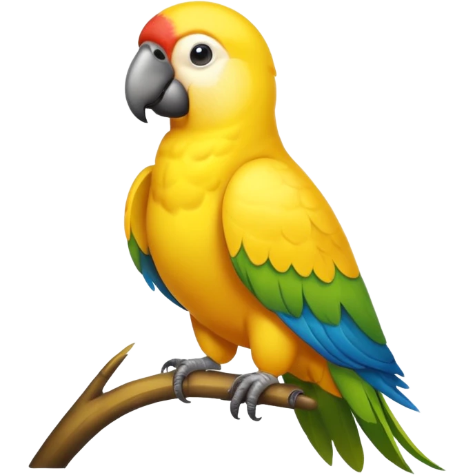 a simple full yellow parrot only.  emoji
