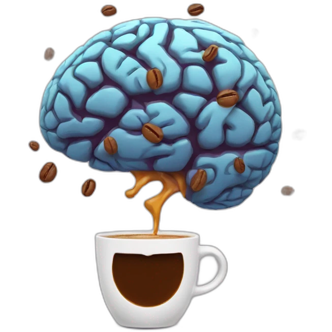 brain explode emoji with coffee emoji