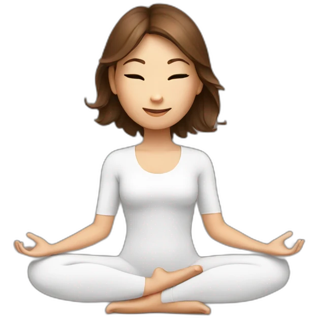 Brown hair yoga girl emoji