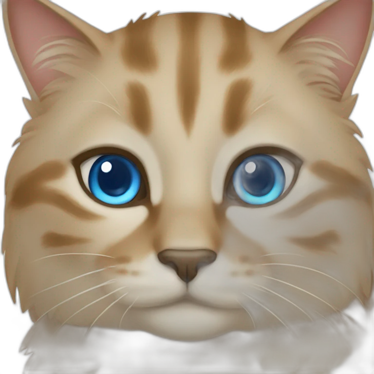 Bermin cat with blue eyes emoji