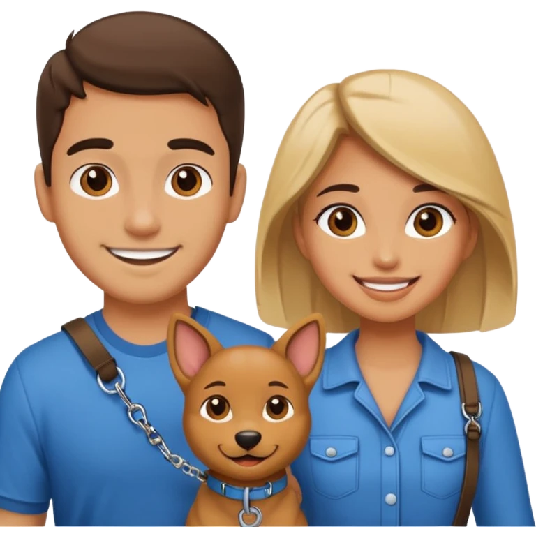 Girlfriend with boyfriend on leash  emoji