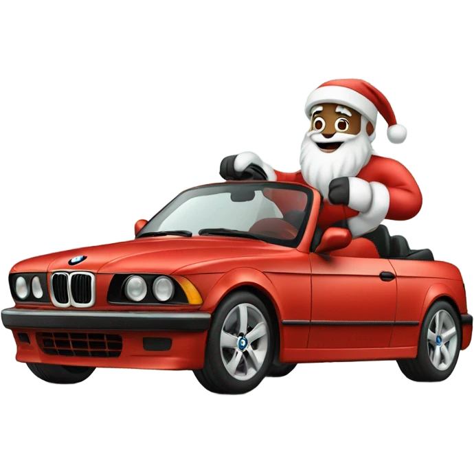 Santa clause driving bmw car  emoji