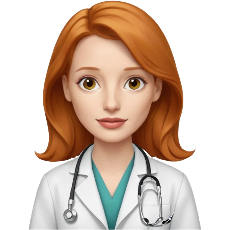 Jessica Chastain, as a doctor emoji