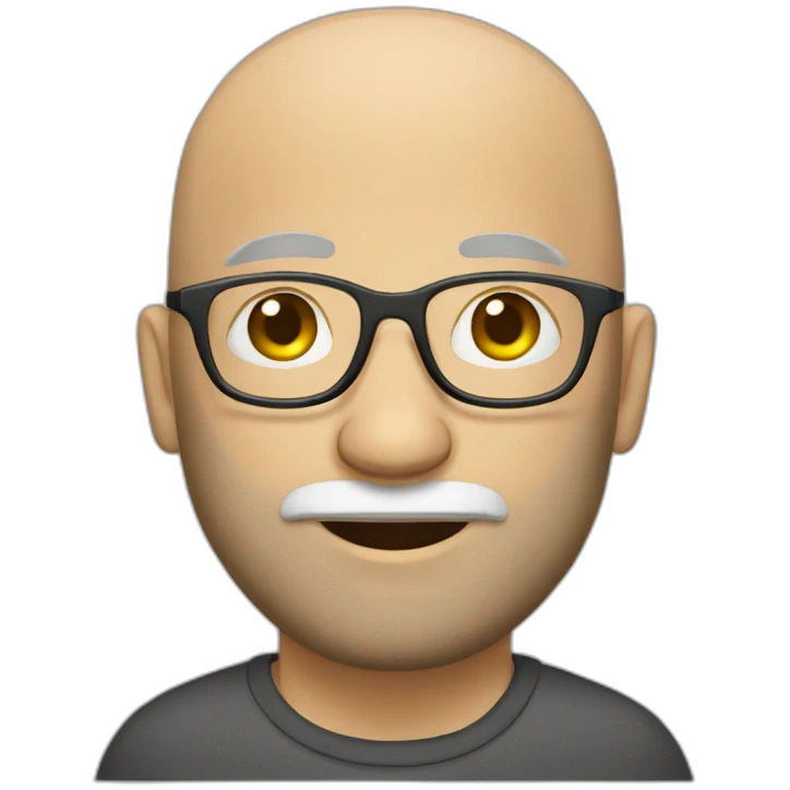 bald man with beard use reading glasses emoji