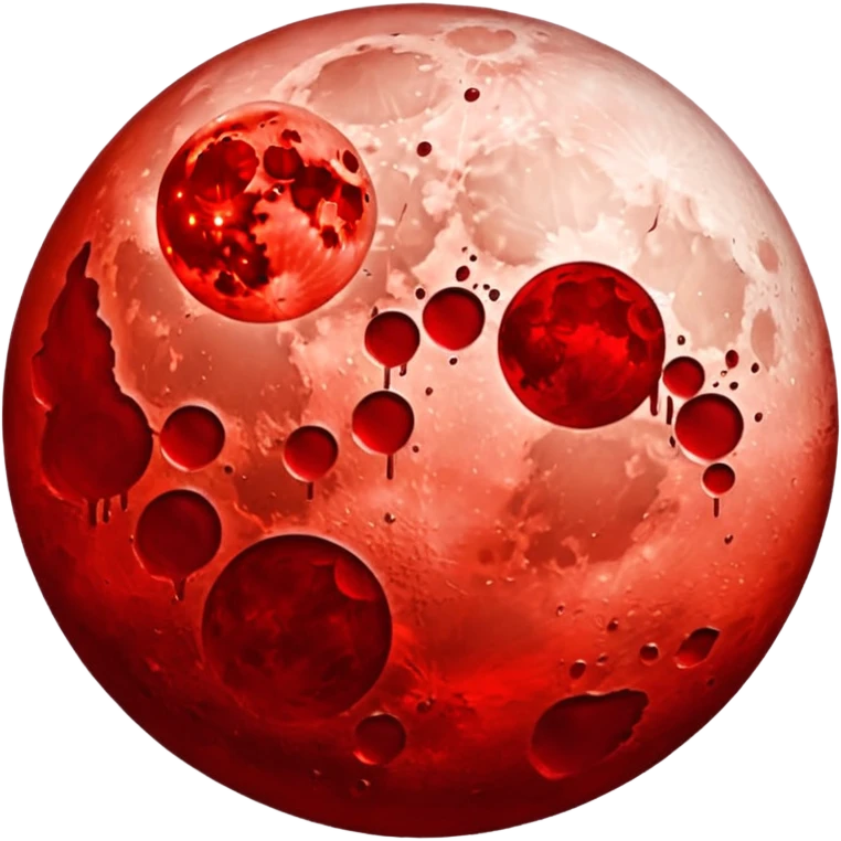 Blood moon without eyes mouth or nose emoji