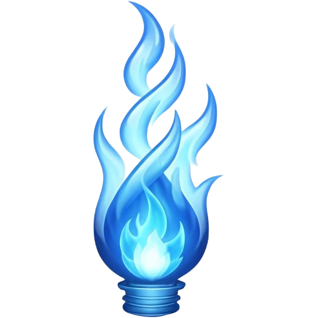 a blue fire emoji