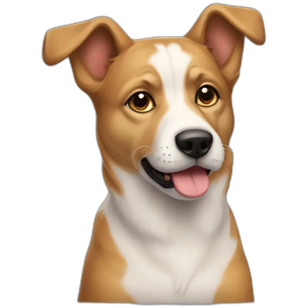 Chien sur un chat emoji