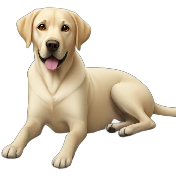 Labrador with first mouthe emoji