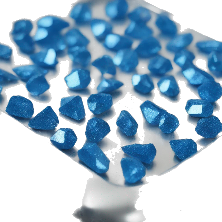 Blue glitter small crystals in a silver tray  emoji