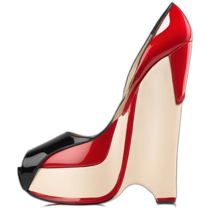 One WEDGE heel LOUBOUTIN black leather PATENT emoji
