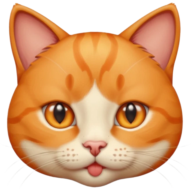 Cute orange cat with a lip piercing  emoji