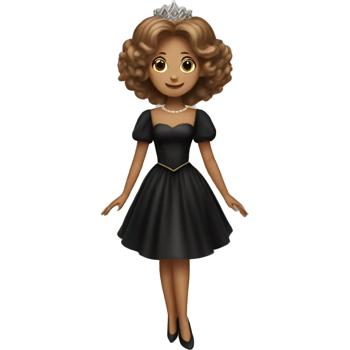Glinda The Good Witch Wicked black Dress with brown hair emoji