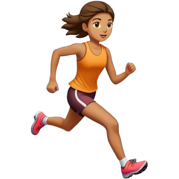 Chica corriendo por la montaña emoji