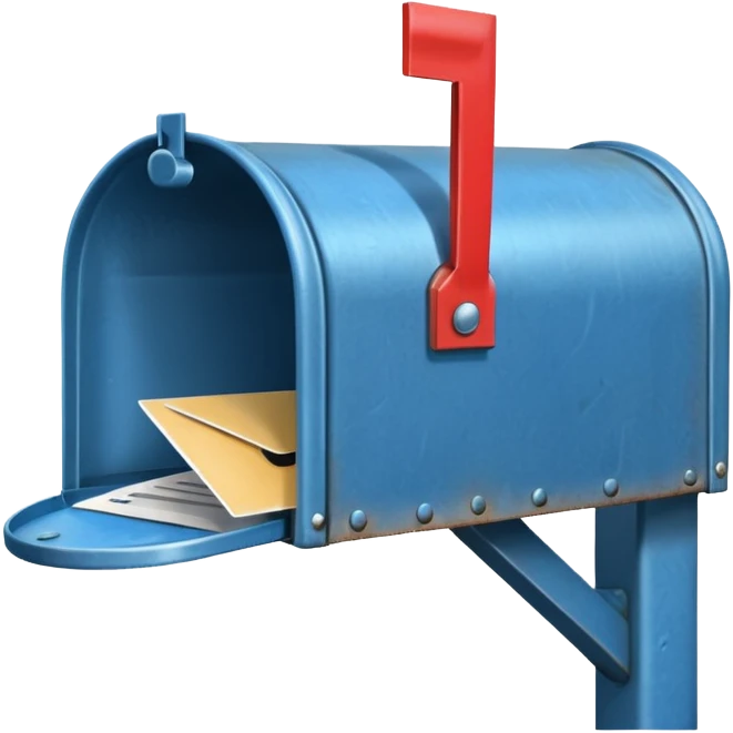 empty open blue mailbox emoji
