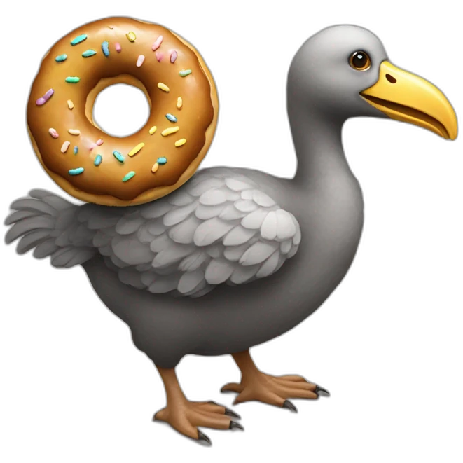 Dodo eating a donut  emoji