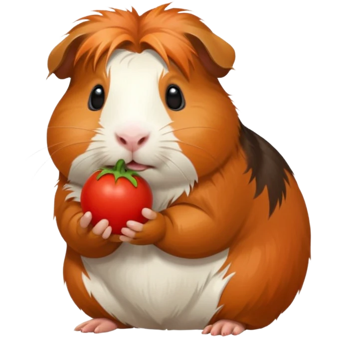 Multicolored guinea pig eating tomato emoji