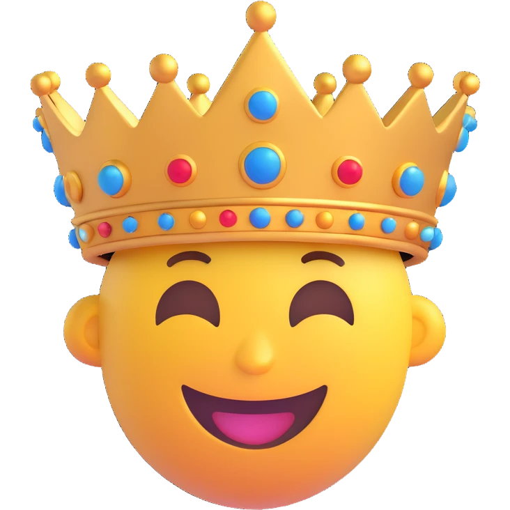 laughing emoji with a crown emoji