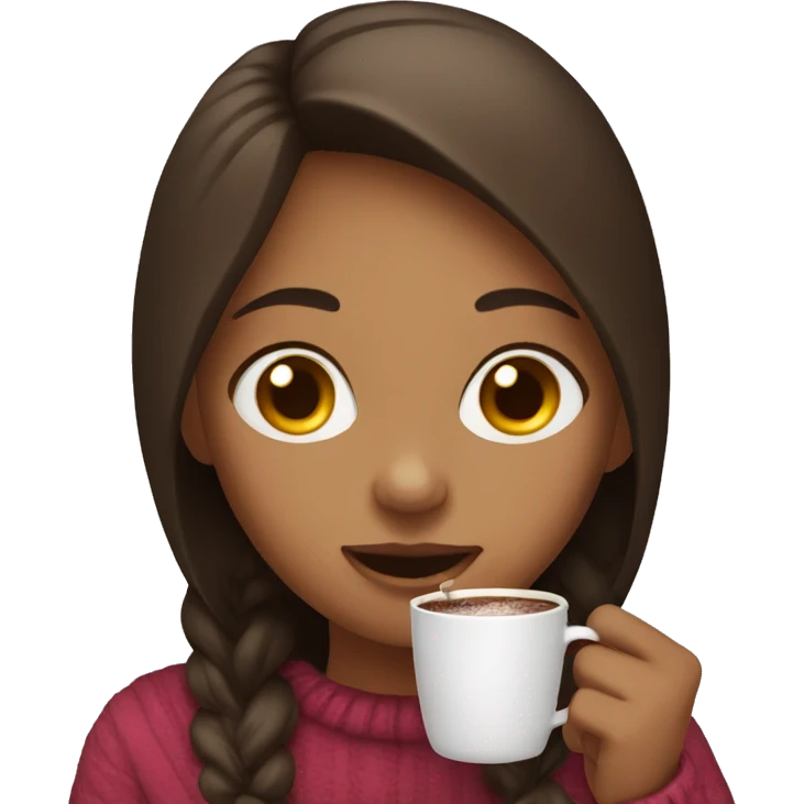 Girl drinking hot chocolate  emoji