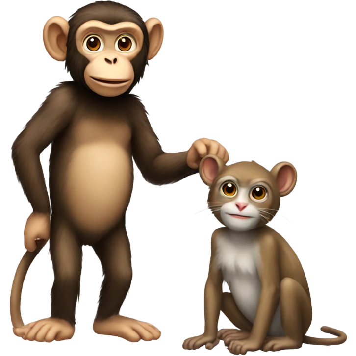 monkey with kitty emoji