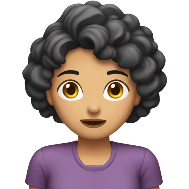 creo emojis de una chica morena con rulos durmiendo  emoji