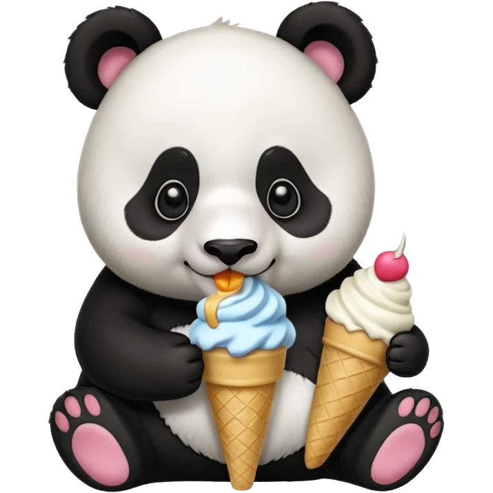 Panda eating ice cream emoji